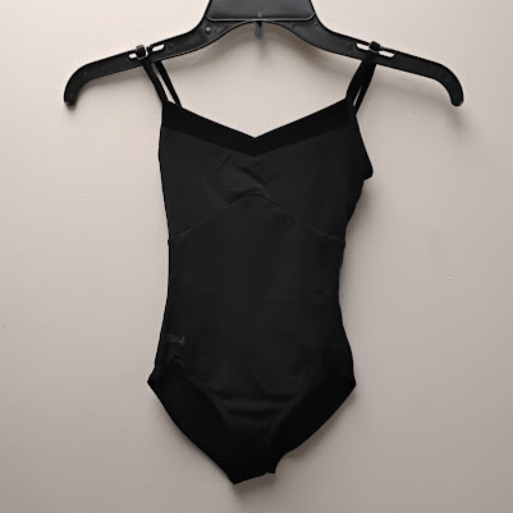 Nikolay black leotard with velvet trim 9-10 youth